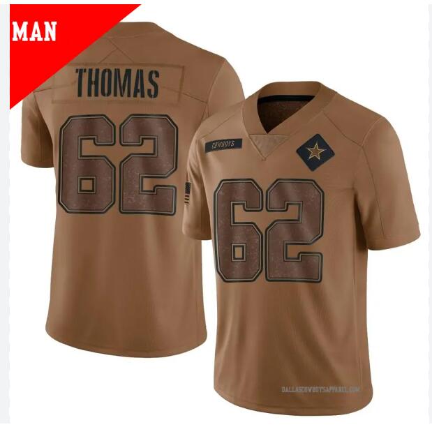 Men Nike #62 Thomas Brown Dallas Cowboys 2023 Salute To Service Retired Player Limited Jersey